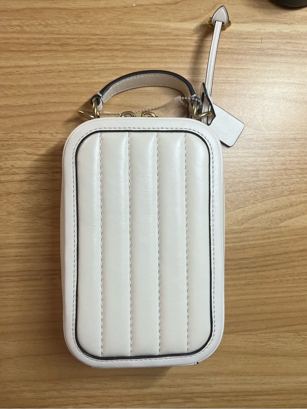 Coach Cream Quilted Top-Handle Crossbody Bag